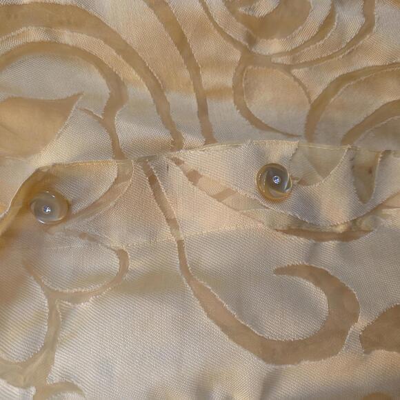 TanJay Women's Yellow Sheer Patterned Button-Up Blouse- 16W - Picture 2 of 8